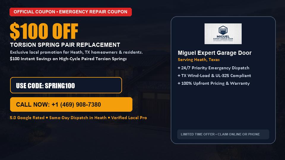 Miguel Expert Garage Door $100 OFF Dual Torsion Spring Replacement