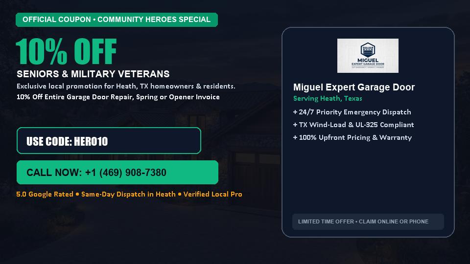 Miguel Expert Garage Door 10% OFF Seniors & Military Veterans